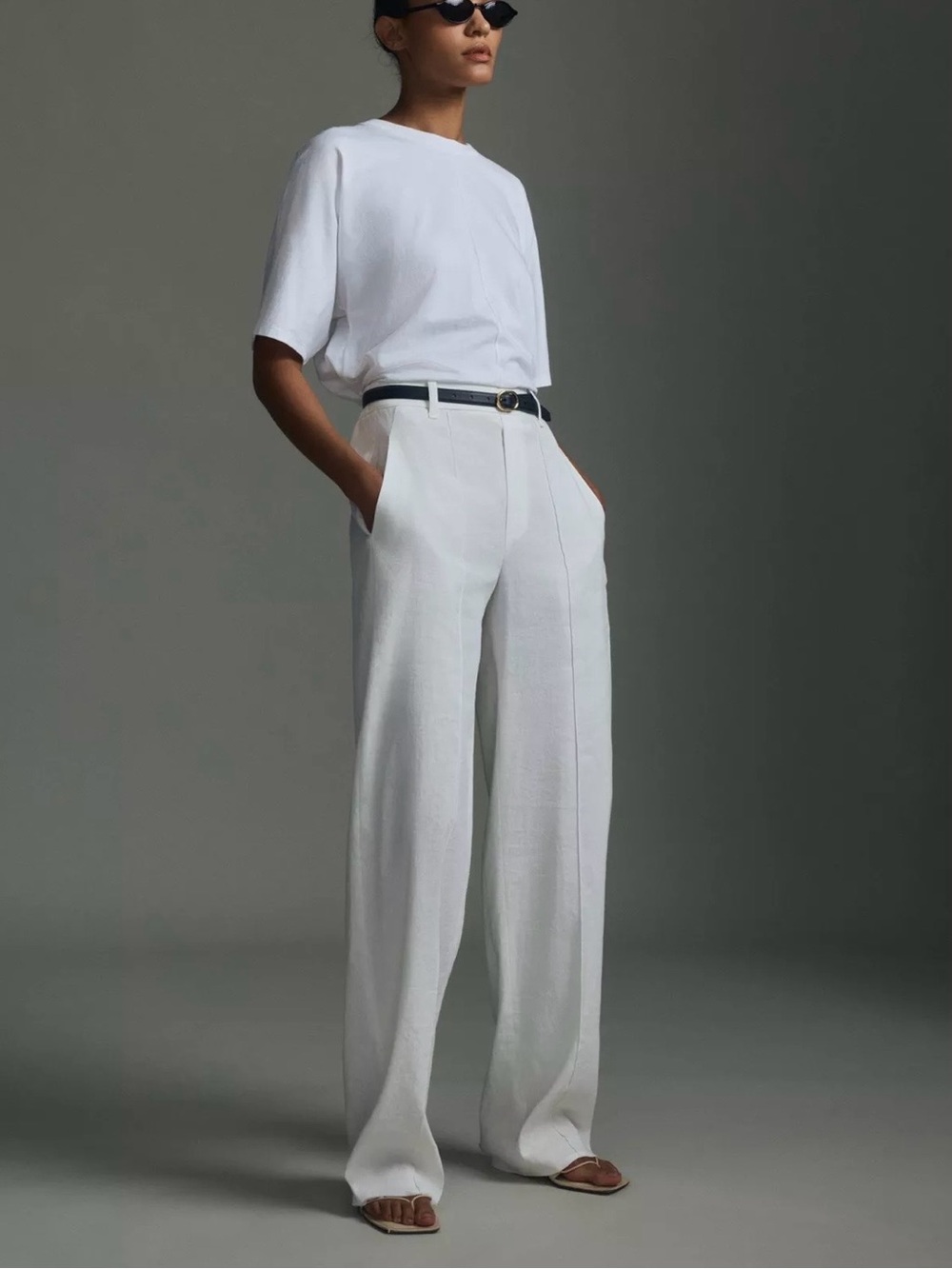 NWOT Vince Linen Blend Pull-On Trouser Pant Off White